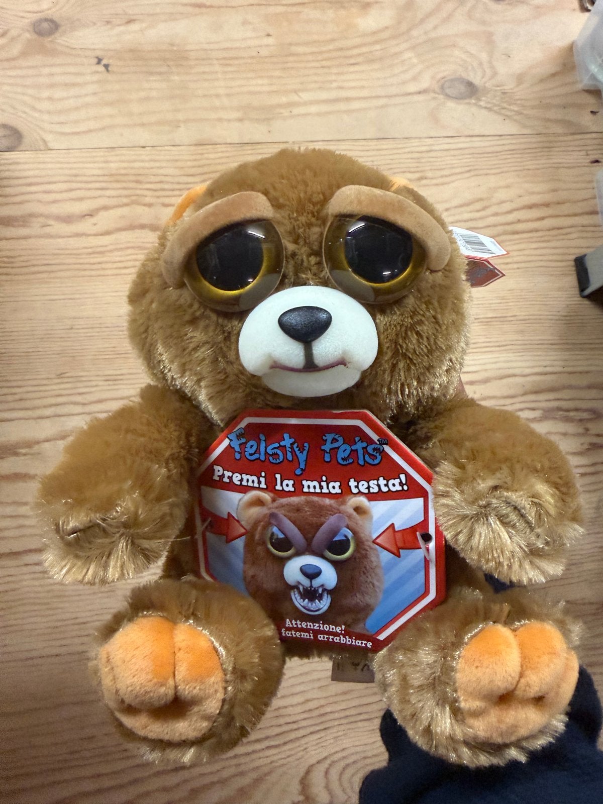 Feisty Pets Beer Knuffel - Verandert van lief naar boos, Overige merken, Beer, Middelgroot (20 tot 80 cm), Bruin