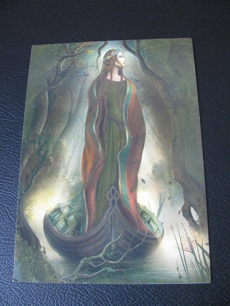 Grote Dubbele Fantasy Kaart - Boself / Elf in Boot 18x12.5, Verzenden, 1980 tot heden, Overige thema's