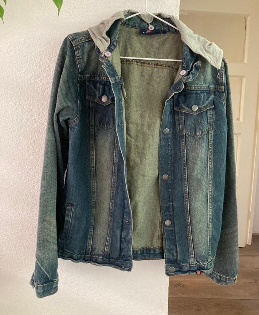 Jas Nielsson maat 176 - Stoere denim look met capuchon, Ophalen, Gebruikt, Jongen, Jas