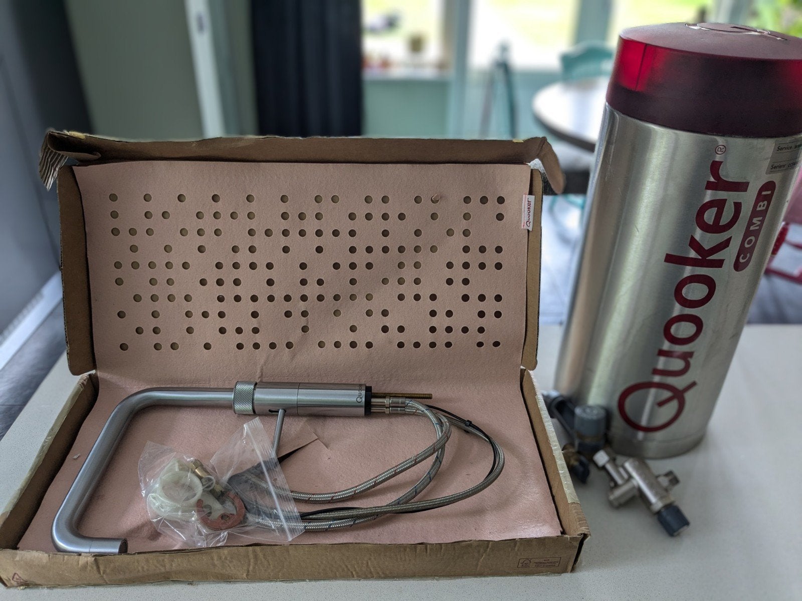Quooker Fusion RVS met Combi(+) boiler complete set, Minder dan 50 cm, Ophalen of Verzenden, Zo goed als nieuw, Minder dan 100 cm