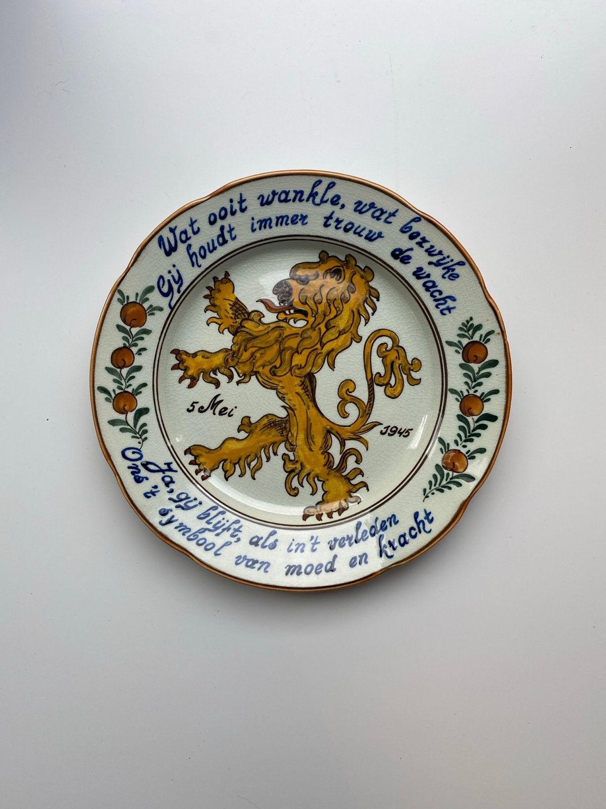 Gouda Holland Bevrijdingsbord 1945 met Nederlandse Leeuw, Ophalen of Verzenden