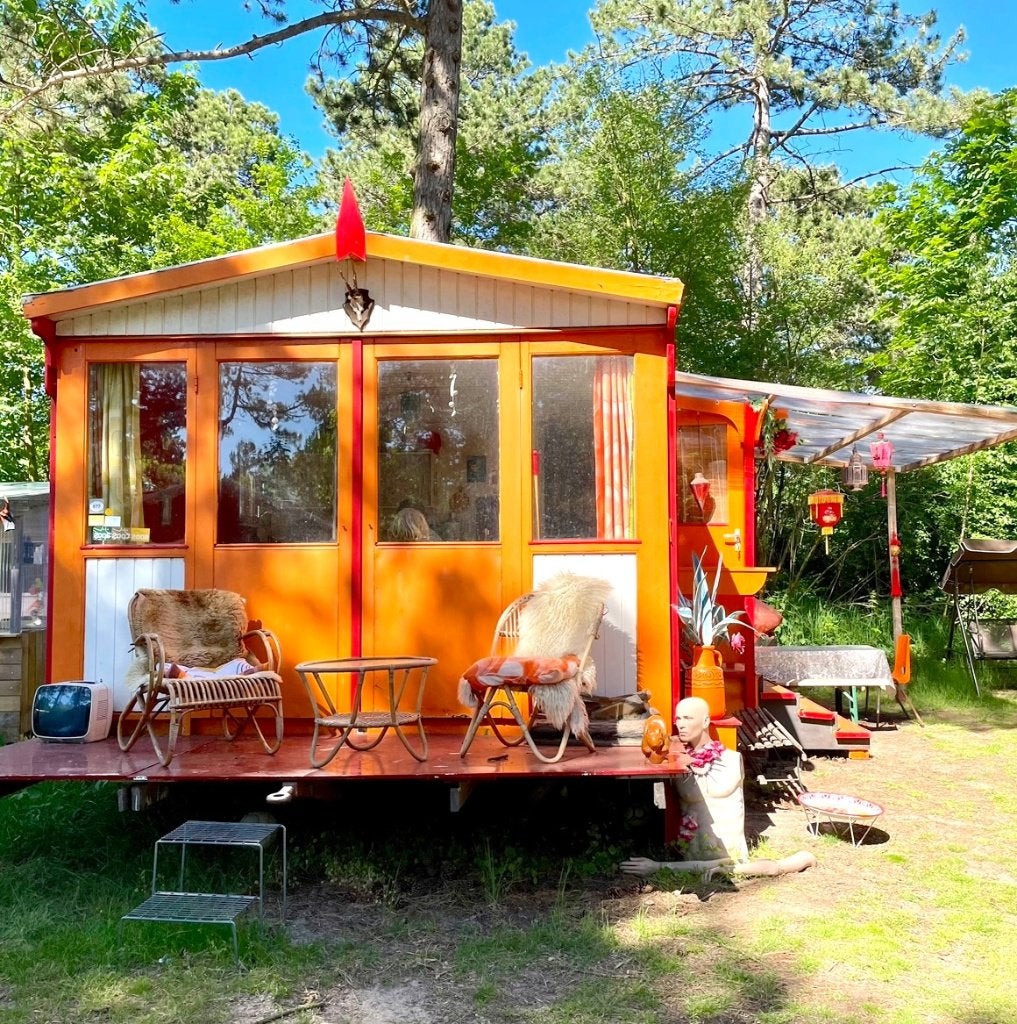 Uniek huisje, pipowagen, tiny house op wielen te koop, Ophalen, Gebruikt