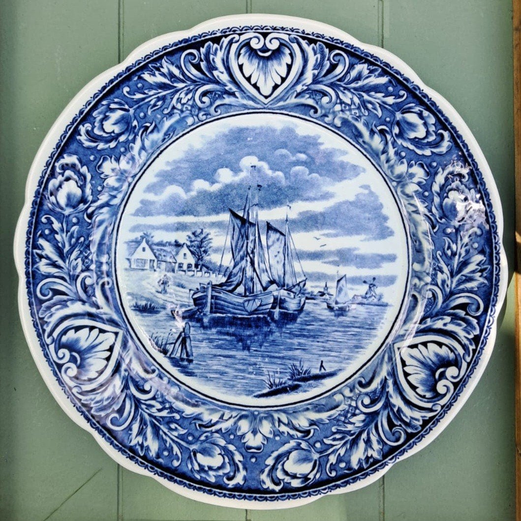 Antiek Delfts Blauw Boch wandbord., Ophalen of Verzenden