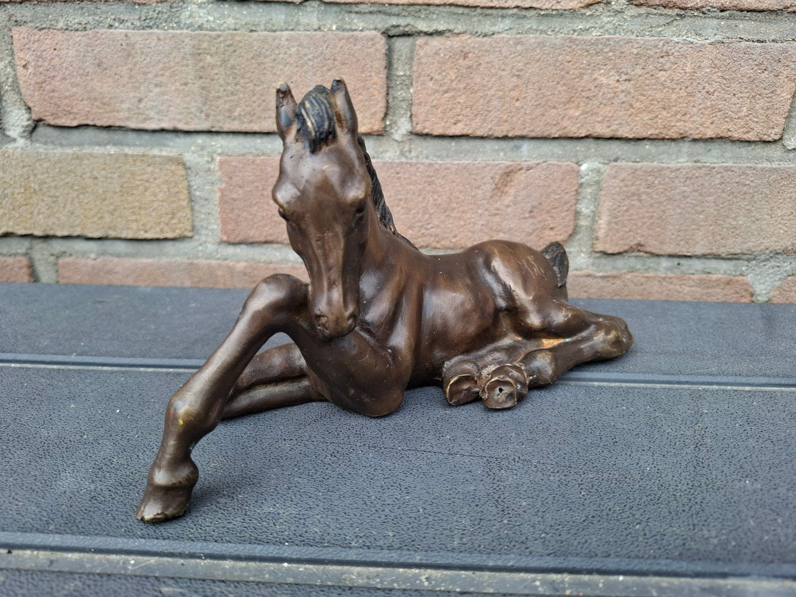 Bronzen veulen paard beeld, Ophalen of Verzenden
