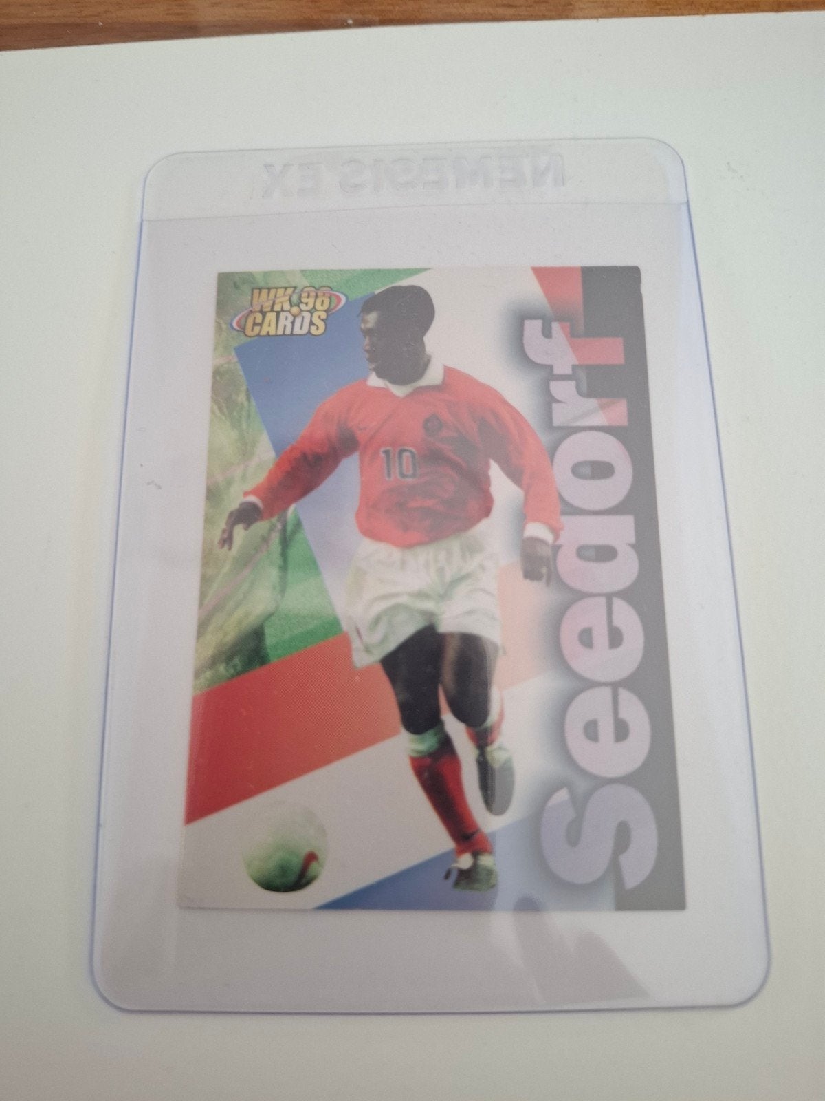 WK 98 Cards Clarence Seedorf Voetbalplaatje, Ophalen of Verzenden, Zo goed als nieuw, Overige sporten, Spelerskaart