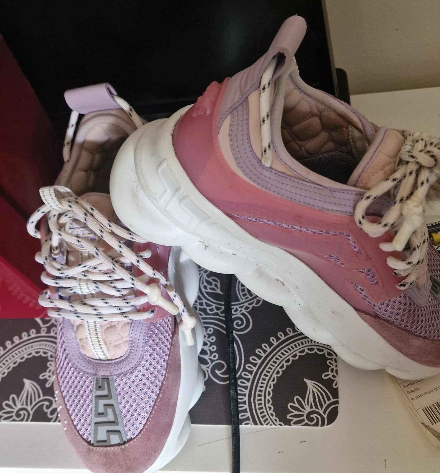 Versace Chain Reaction Sneakers/Roze/Paars, Ophalen, Zo goed als nieuw, Roze, Verace