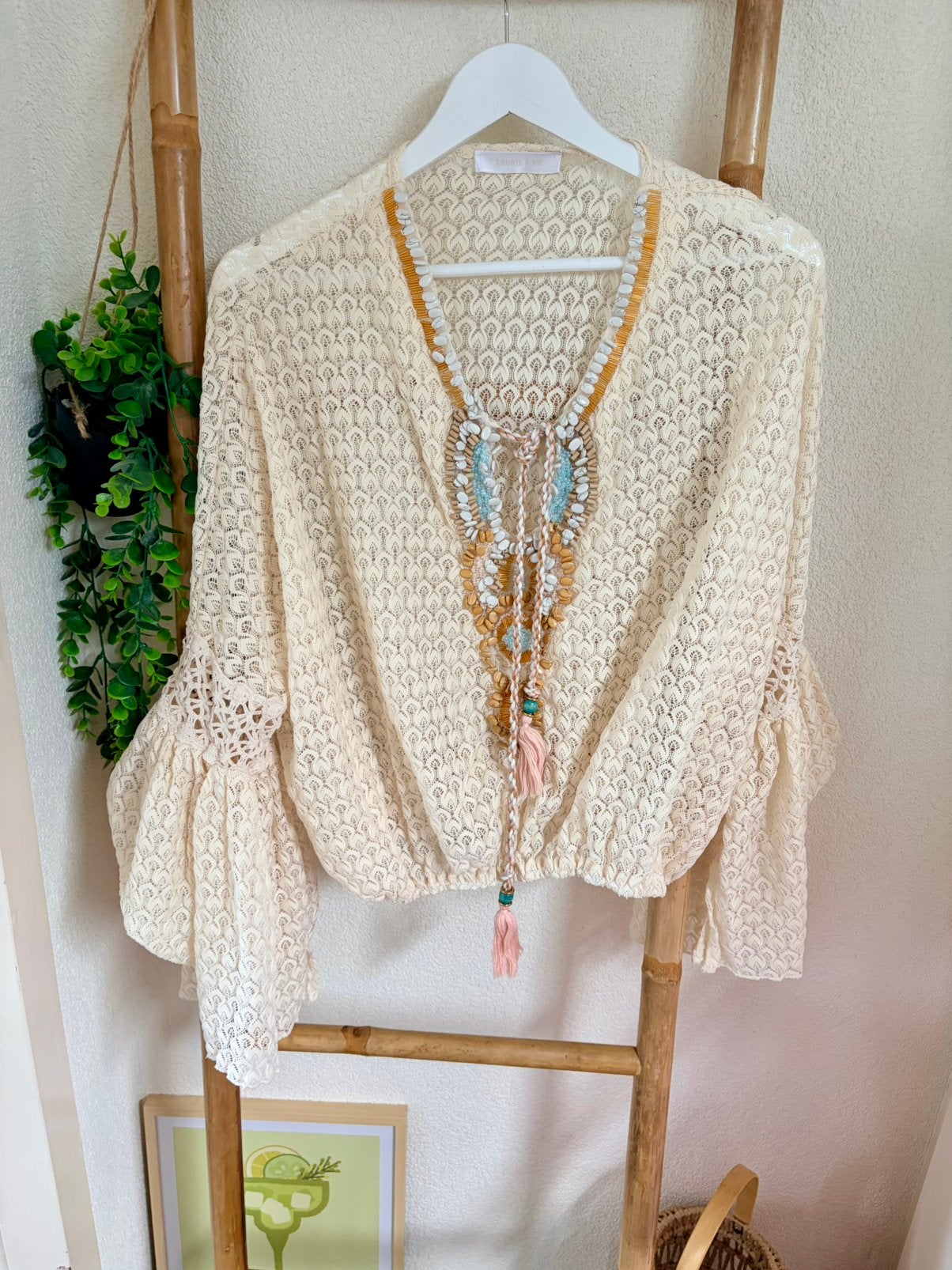 Laura & Joe ibiza blouse maat 40, Ophalen of Verzenden, Zo goed als nieuw, Maat 38/40 (M), Beige
