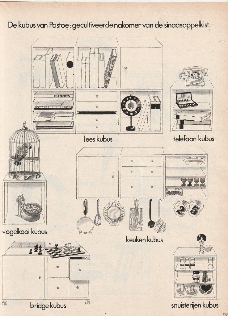Retro reclame 1969 Pastoe Utrecht kubus meubels, Verzamelen, Retro, Verzenden, Overige typen