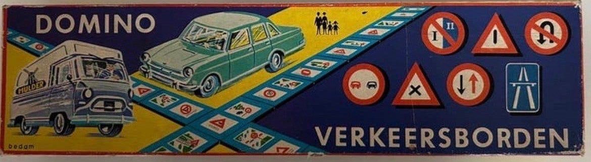 Vintage Mulder Verkeersborden Domino Spel 1965, Antiek en Kunst, Ophalen of Verzenden