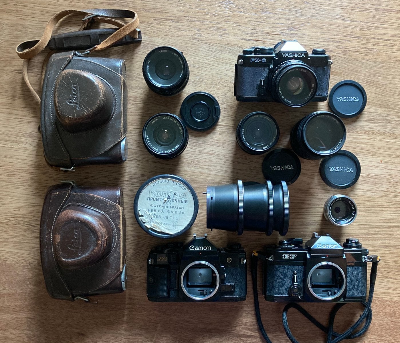 Canon, Carl Zeiss, Kiev 60 camera’s en lenzen, Ophalen of Verzenden, Zo goed als nieuw, Spiegelreflex, Leica