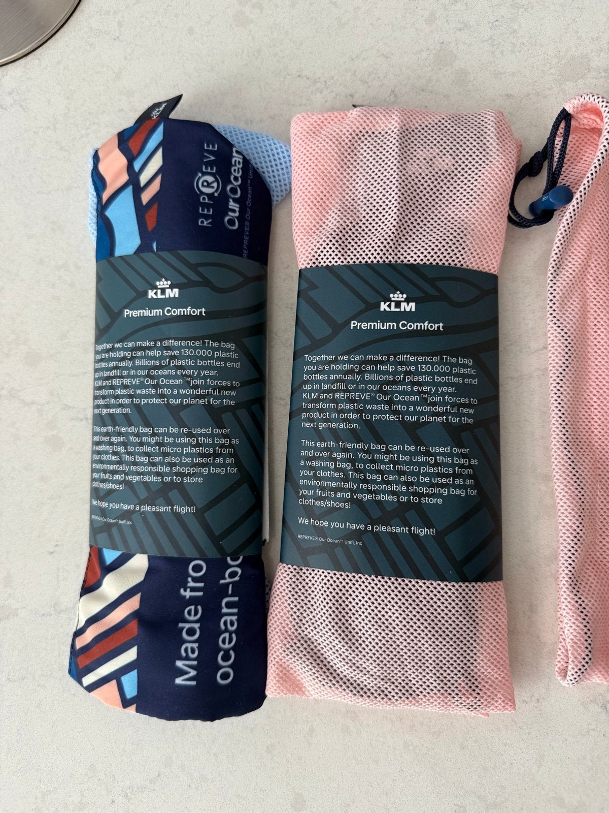 KLM Premium comfort reistas/laundry bag roze of blauw nieuw, Ophalen of Verzenden, Nieuw, Blauw, Heer of Dame