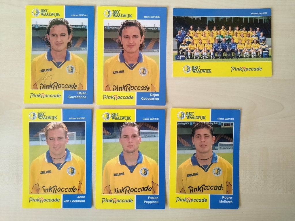 Diverse spelerskaarten en selectiekaart RKC 2001-2002, Verzenden, Zo goed als nieuw, Overige binnenlandse clubs, Spelerskaart