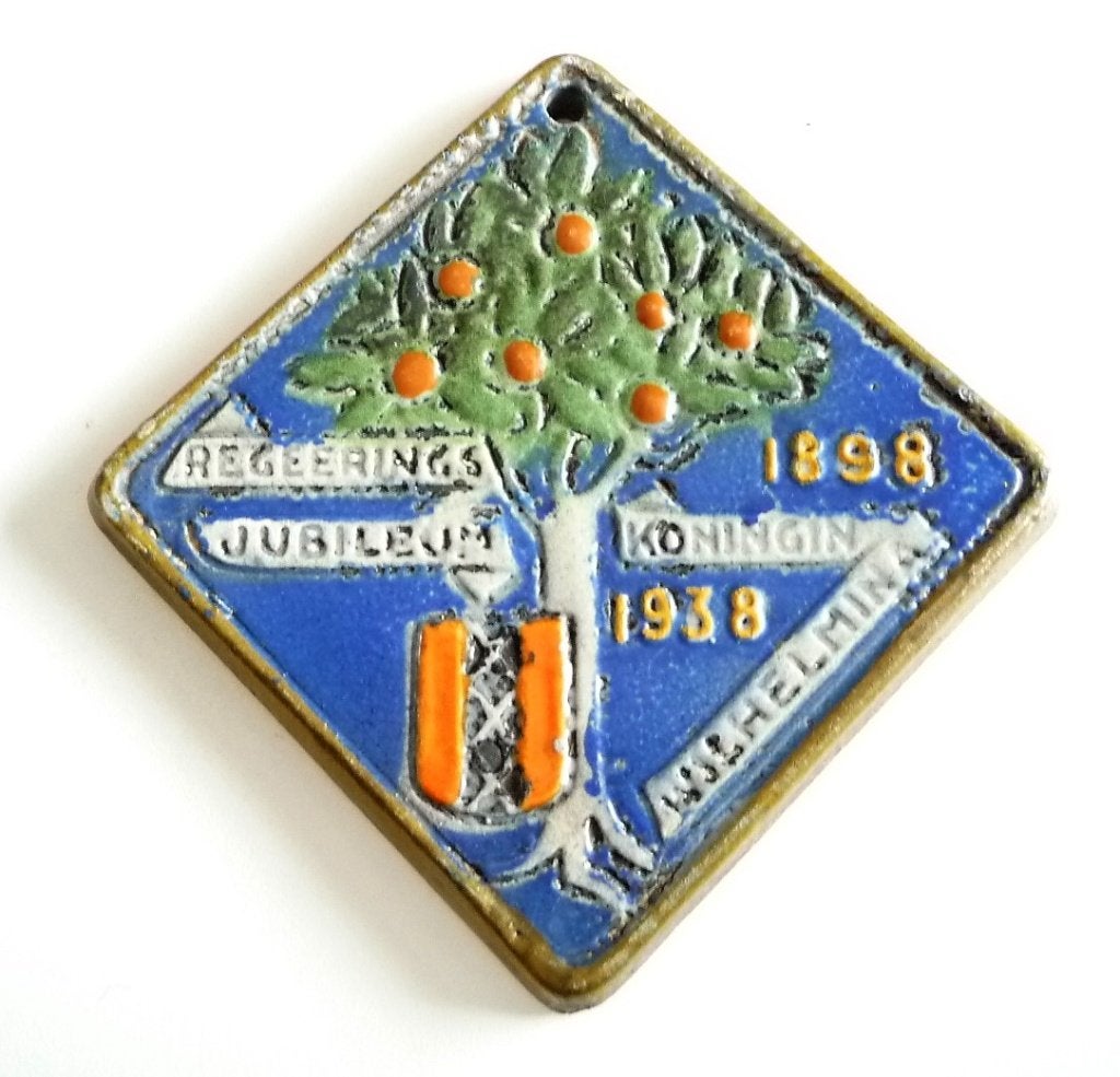 REGEERINGS JUBILEUM TEGELTJE KONINGIN WILHELMINA 1938, Verzenden, Zo goed als nieuw, Nederland, Overige typen