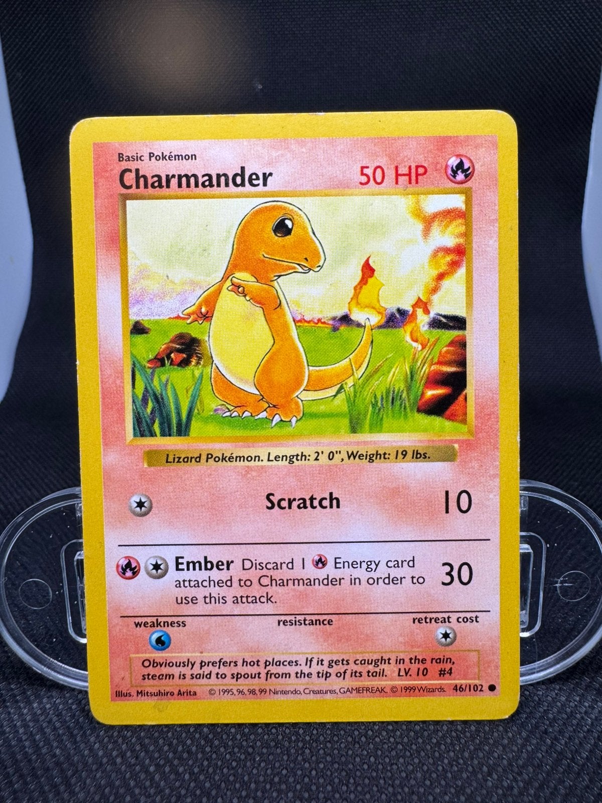 1999 Pokemon Base Set Shadowless Charmander 46/102 LP, Ophalen of Verzenden, Zo goed als nieuw
