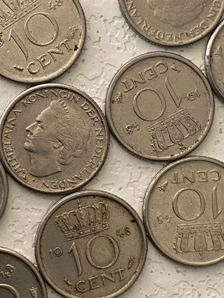 munten nederland o.a. dubbeltjes 1948 wilhelmina, Postzegels en Munten, Munten | Nederland, Ophalen of Verzenden, Koningin Wilhelmina