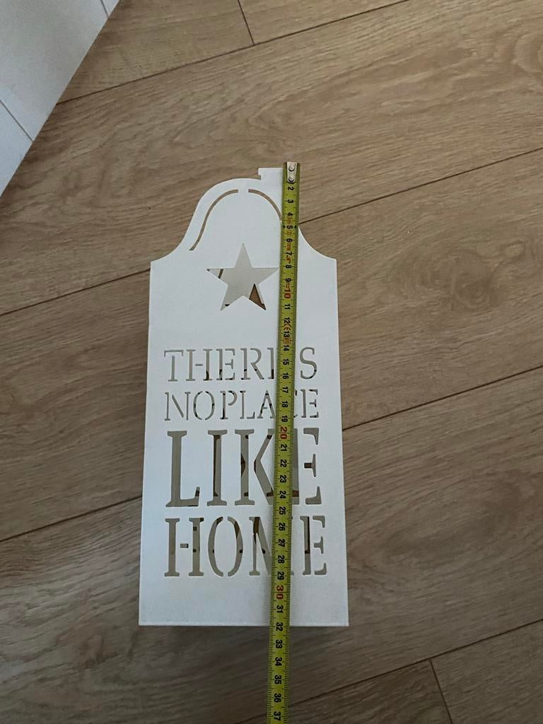 Decoratief Windlicht Huisje 'There's No Place Like Home', Ophalen, Hout, Gebruikt, Landelijk