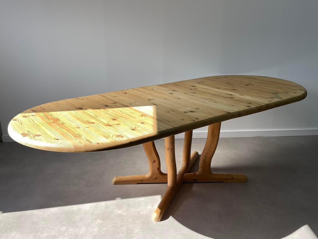 Uitschuifbare Scandinavische tafel Dyrlund, vintage jaren 80, Ophalen, 200 cm of meer, 50 tot 100 cm, Grenenhout