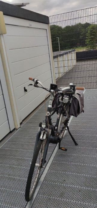 Electrische heren fiets Amslod, Fietsen en Brommers, Gebruikt, 50 km per accu of meer, 55 tot 59 cm, Ophalen
