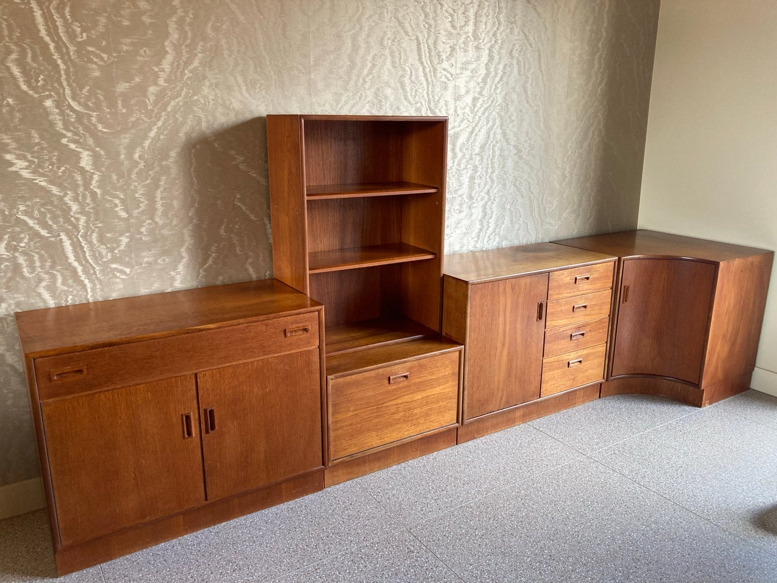 Vintage Retro Kempkes Dressoir Wandmeubel met Hoekelement, Huis en Inrichting, Gebruikt, 100 tot 150 cm, Ophalen of Verzenden