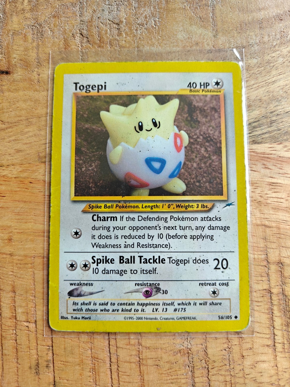 Togepi #56 Pokemon Neo Destiny - Beschadigd, Ophalen of Verzenden, Gebruikt, Losse kaart