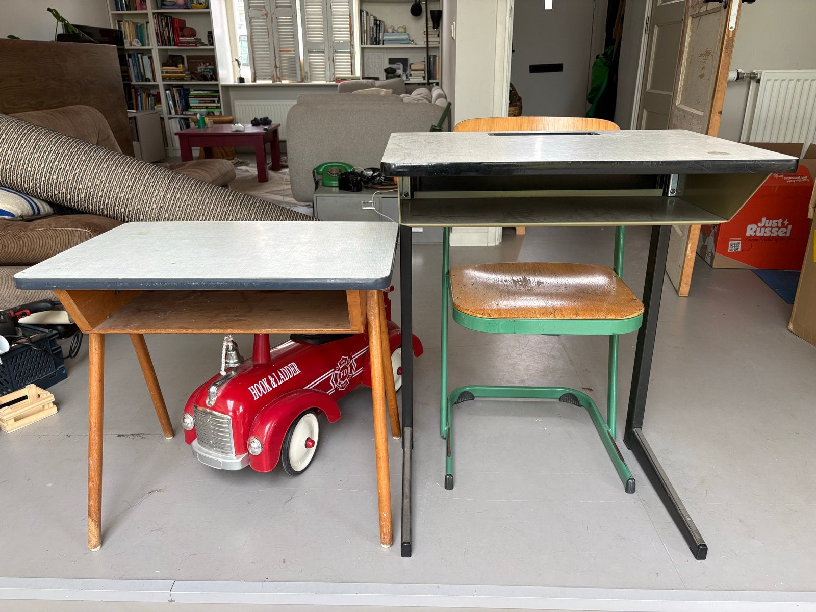 Vintage kinderbureau en schoolbankje, Antiek en Kunst, Ophalen of Verzenden