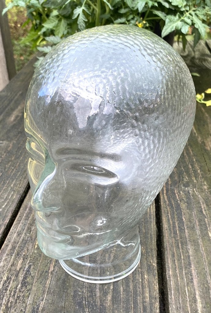 Leuke Vintage Glazen Mannequinhoofd - retro mid century, Ophalen of Verzenden