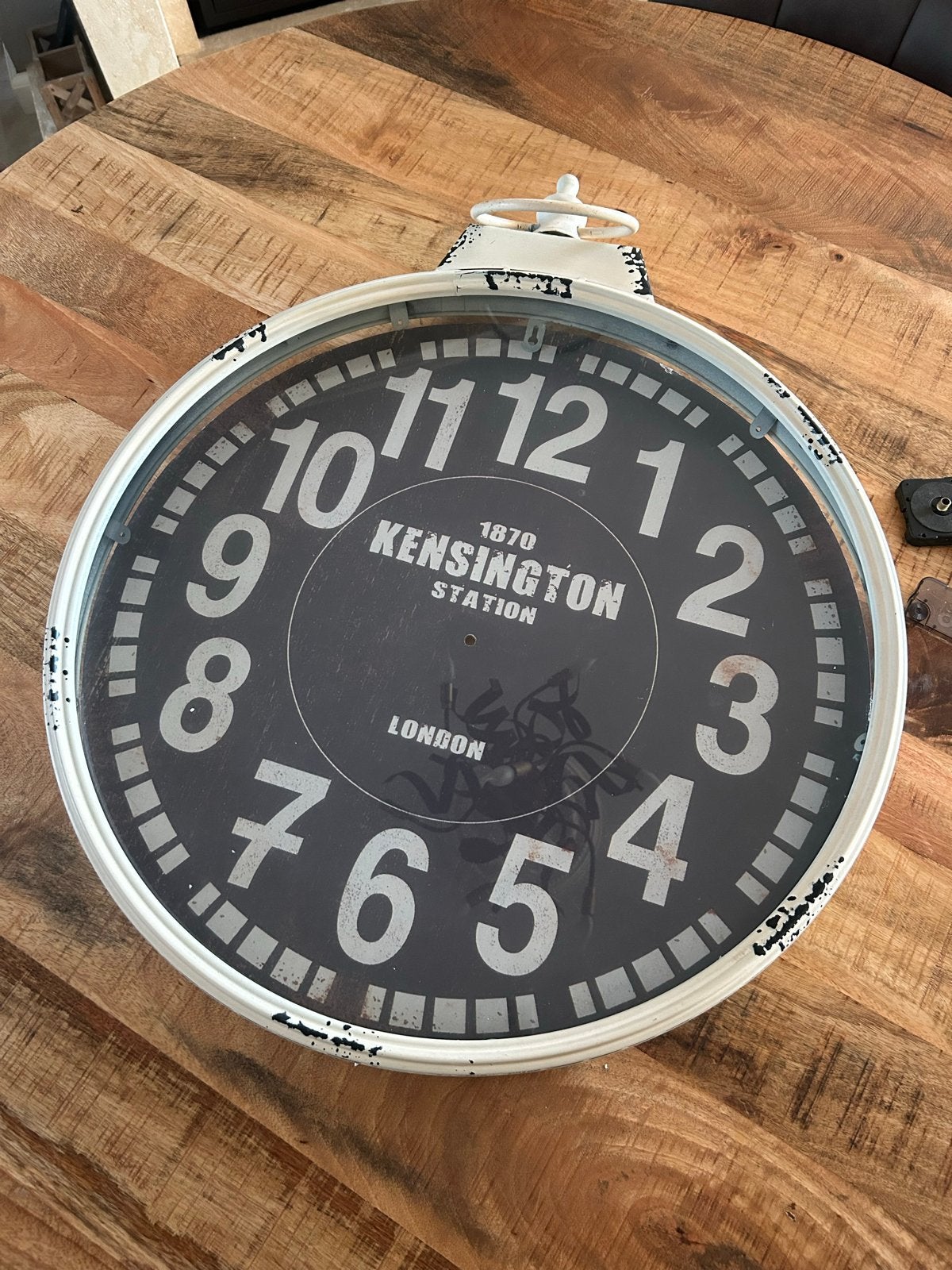 Wandklok Kensington Station - Defect (voor onderdelen/repara, Ophalen, Vintage, Analoog, Zwart