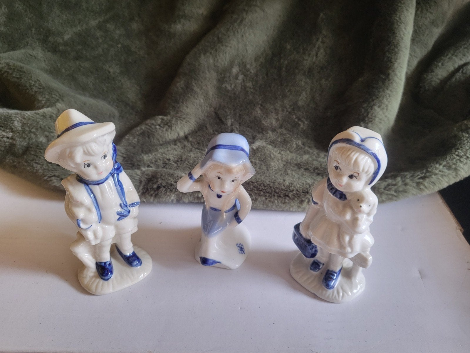 Set van 3 handgeschilderde Delfts Blauwe beeldjes, Ophalen of Verzenden