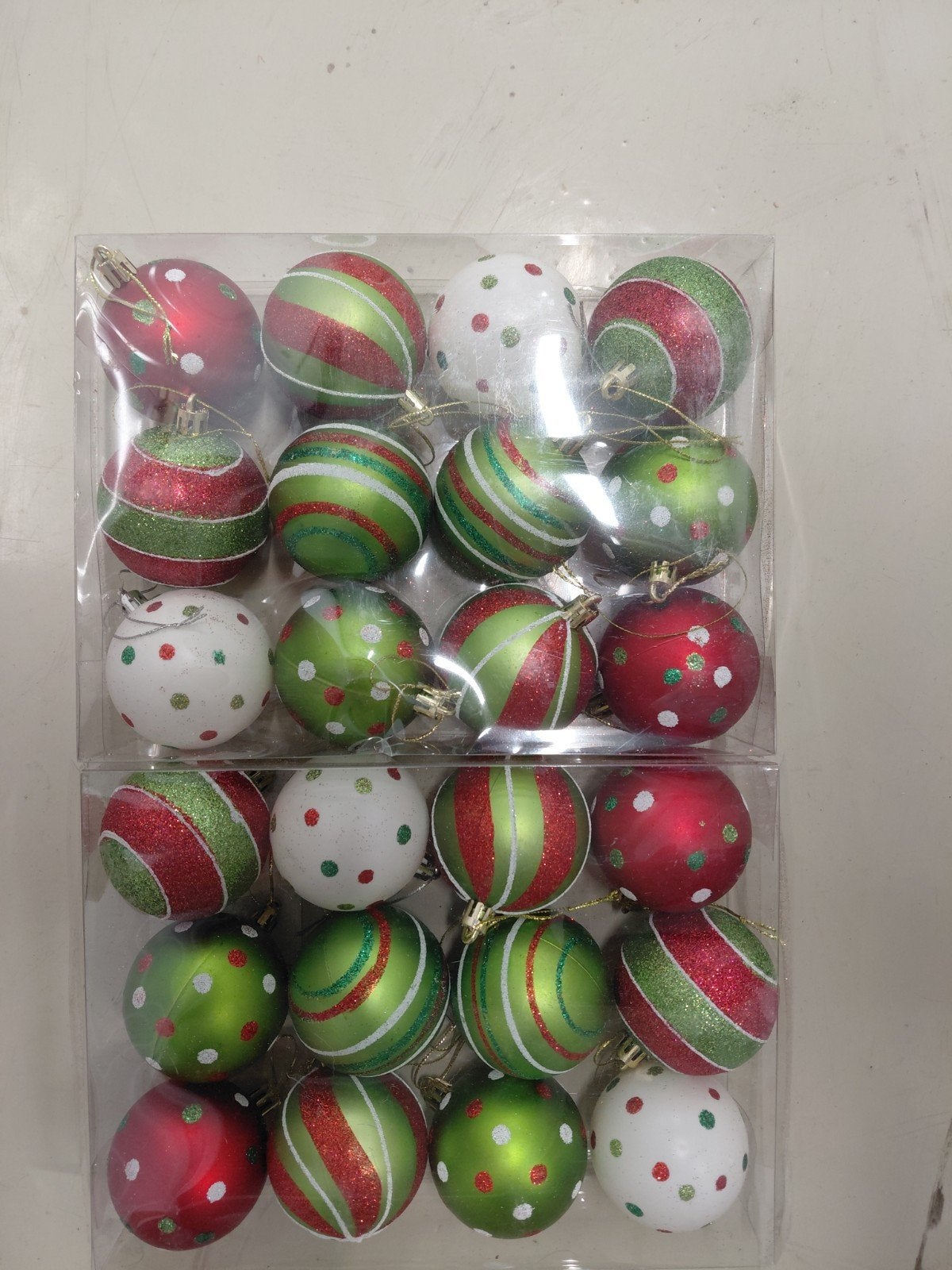 24st gekleurde kunststof kerstballen, Ophalen of Verzenden, Nieuw