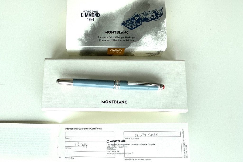 Montblanc Meisterstück Chamonix Olympic Heritage Rollerball, Ophalen of Verzenden, Zo goed als nieuw, Fineliner, Mont Blanc