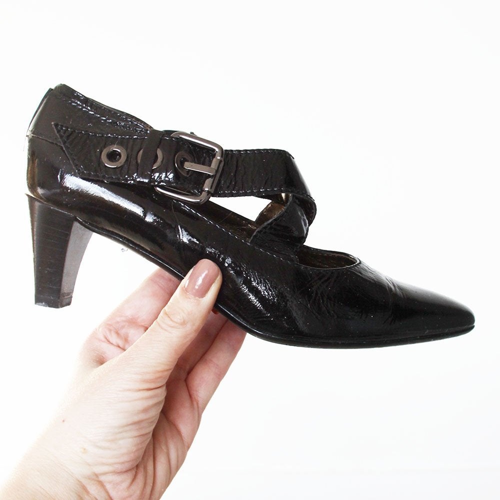 Prachtige Lakleren Mauro Teci Pumps -s15 (Maat 38½) € 45,-, Kleding | Dames, Schoenen, Mauro Teci, Pumps, Zwart, Ophalen of Verzenden