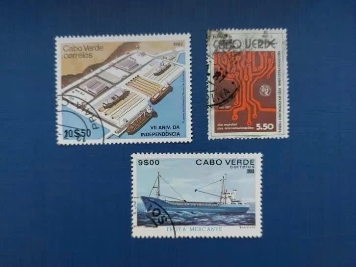 Postzegel Cabo Verde 1977 80 82 3 zegel oa Onafhankelijkheid, Ophalen of Verzenden, Overige landen, Gestempeld