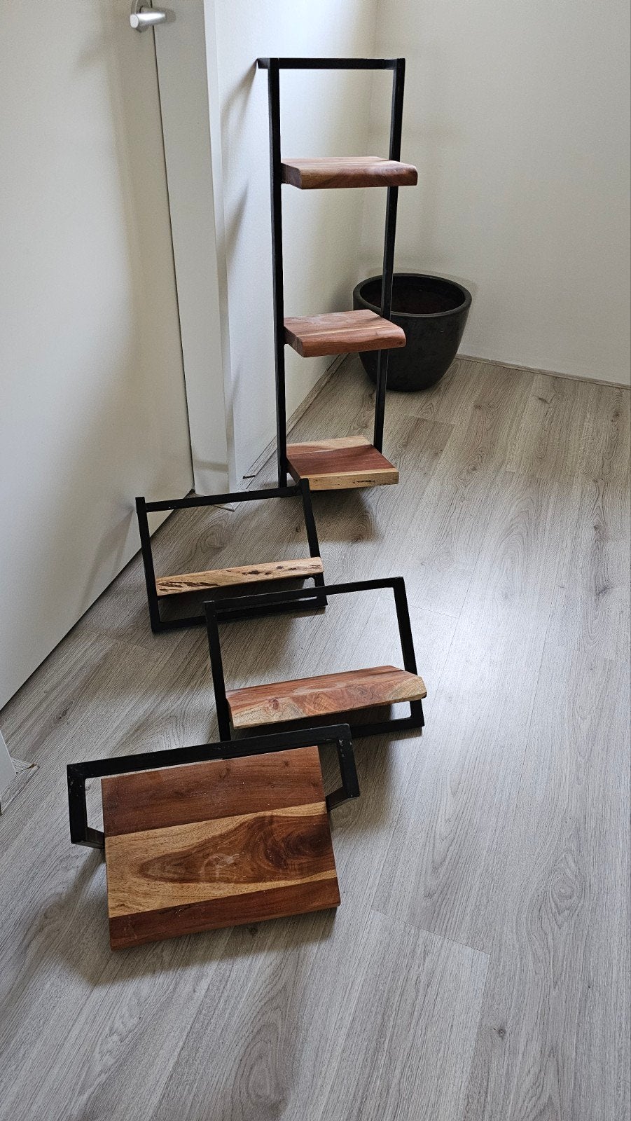 Industriële Boekenplank/Wandrek - Hout & Metaal, Huis en Inrichting, Woonaccessoires | Wandplanken en Boekenplanken, Ophalen, Zo goed als nieuw