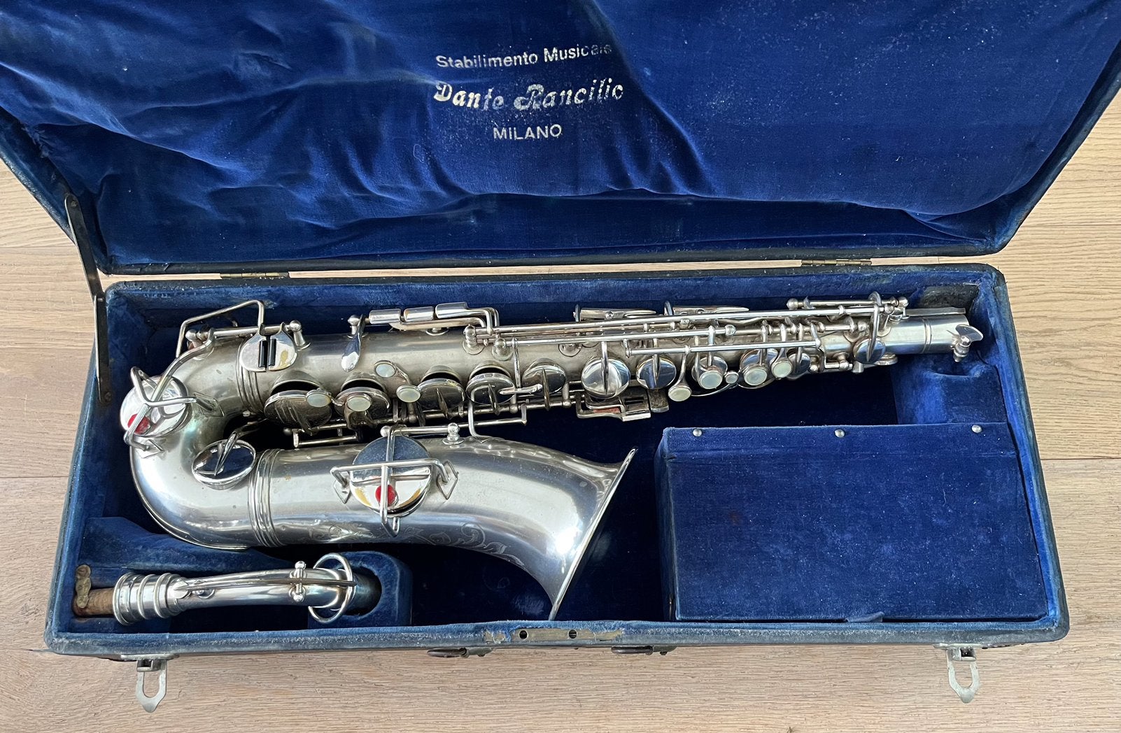 Vintage altsaxofoon, omstreeks 1920, Dante Rancilio, Milaan, Ophalen of Verzenden, Gebruikt, Alt