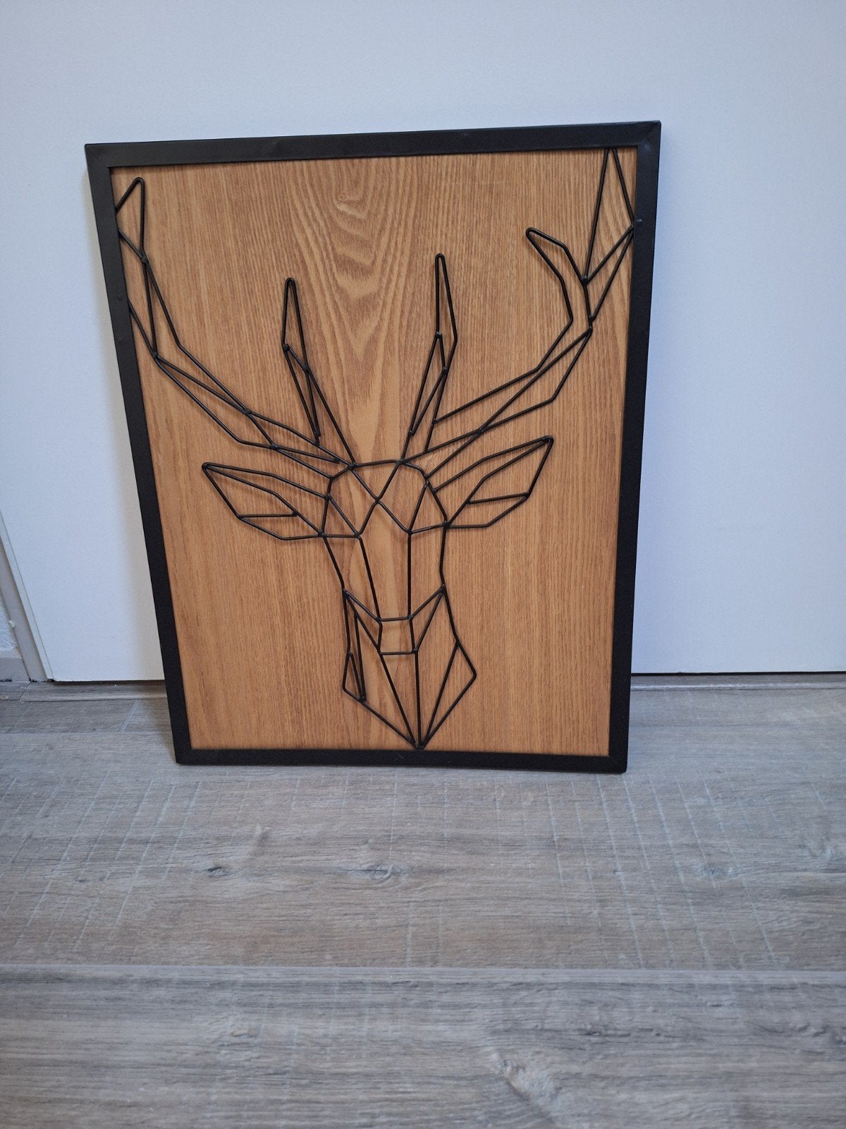 Hertenkop wanddecoratie - Hout en metaal, Ophalen, Decoratieobject, Zo goed als nieuw, Modern