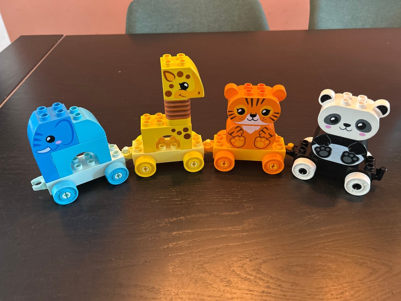 LEGO DUPLO Dieren Trein - Olifant, Giraf, Tijger, Panda, Ophalen, Gebruikt, Overige merken