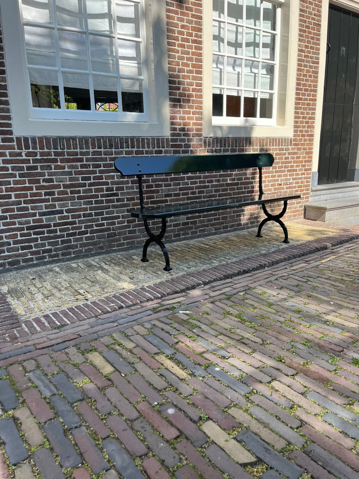 Antiek gietijzeren franse tuinbank Buren monument haarlem, Ophalen, Zo goed als nieuw, Metaal