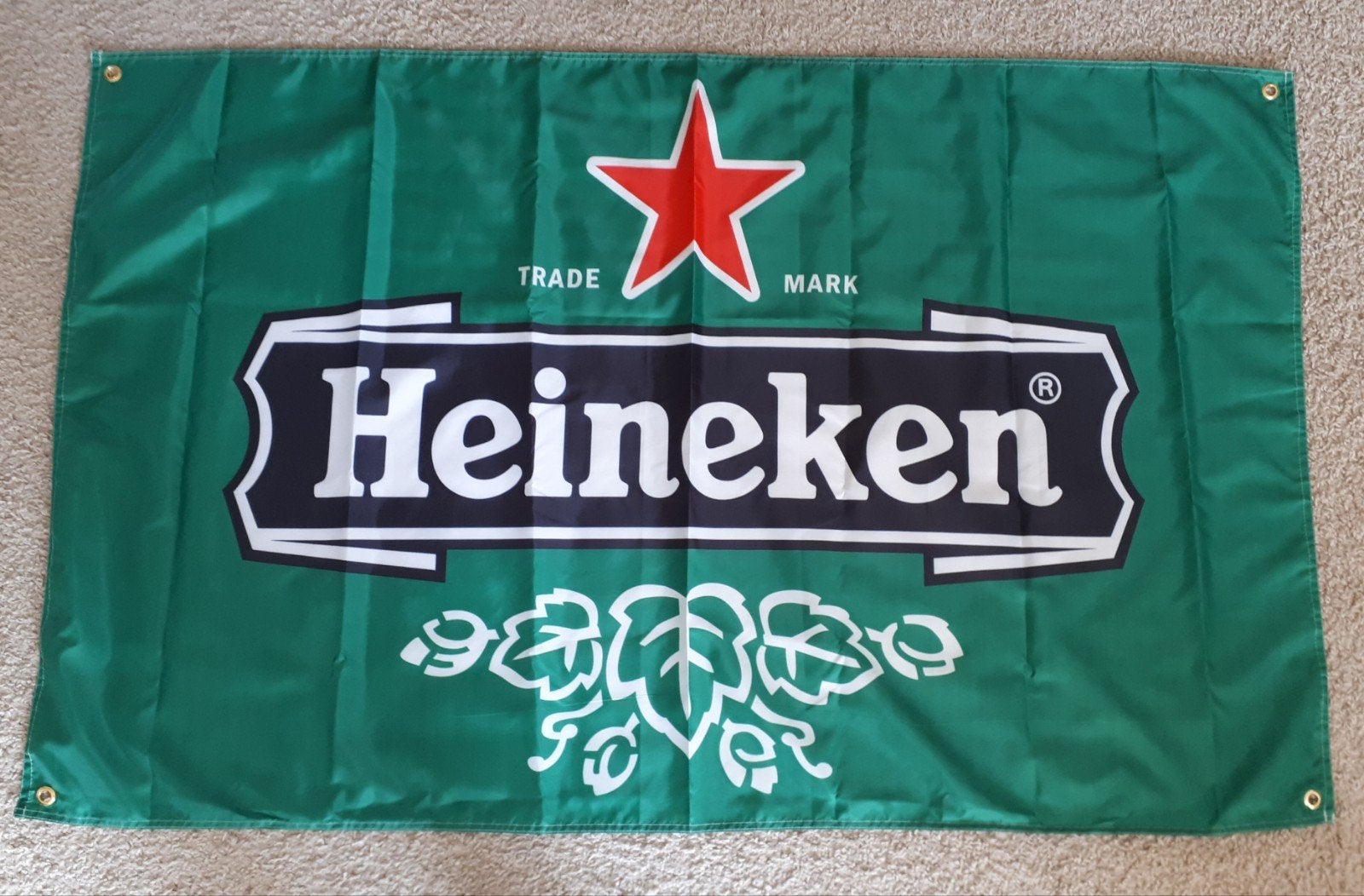Heineken 90x150 cm Reclame Vlag, Ophalen of Verzenden, Nieuw, Reclamebord, Plaat of Schild, Heineken