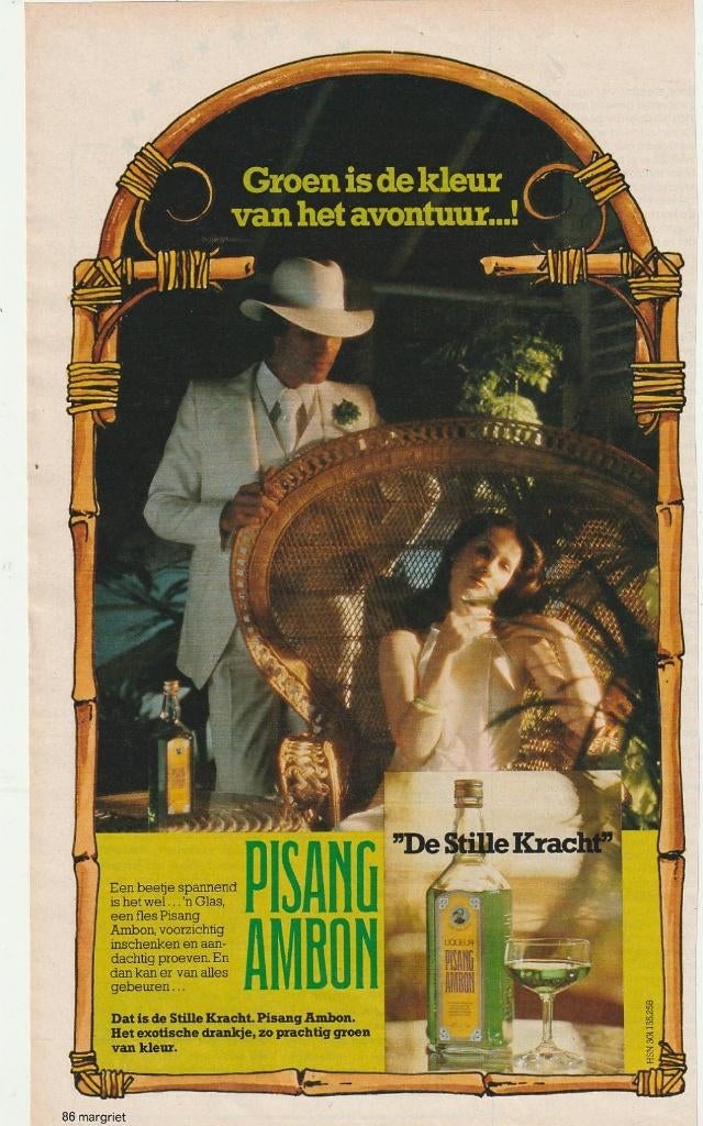 Retro reclame 1978 Pisang Ambon groene borrel, Verzenden, Overige typen