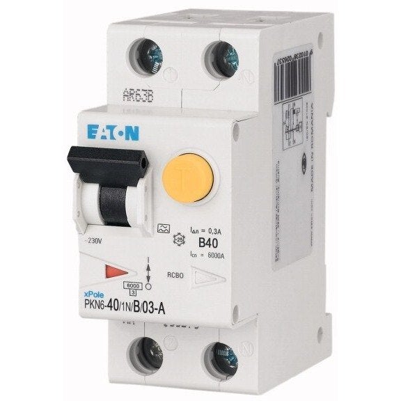 Aardlekautomaat B40A 1P+N 300mA 6kA - Eaton, Verzenden, Nieuw