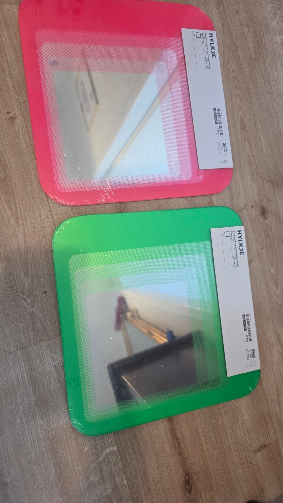 Vintage IKEA Hylkje spiegels roze en groen, Huis en Inrichting, Minder dan 50 cm, Vierkant, Nieuw, Ophalen of Verzenden