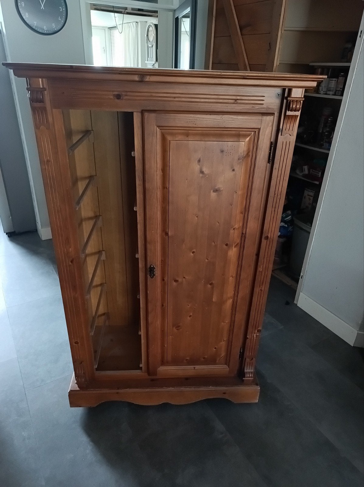 Grenen houten kast met lades en deuren, Ophalen, Gebruikt, 50 tot 100 cm, 150 tot 200 cm