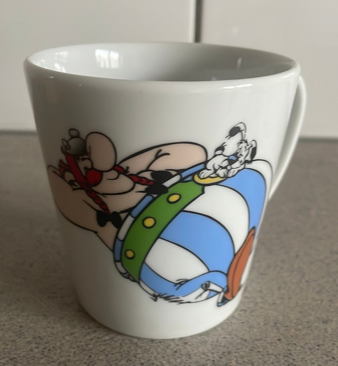 Obelix met Idéfix porseleinen mok beker 1998, Ophalen of Verzenden, Zo goed als nieuw