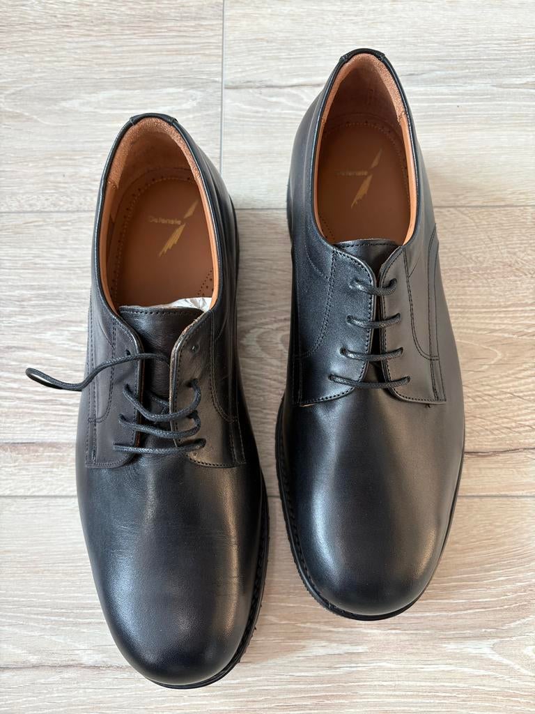 Zwarte leren heren schoenen, Kleding | Heren, Schoenen, Zwart, Nieuw, Ophalen of Verzenden, Veterschoenen