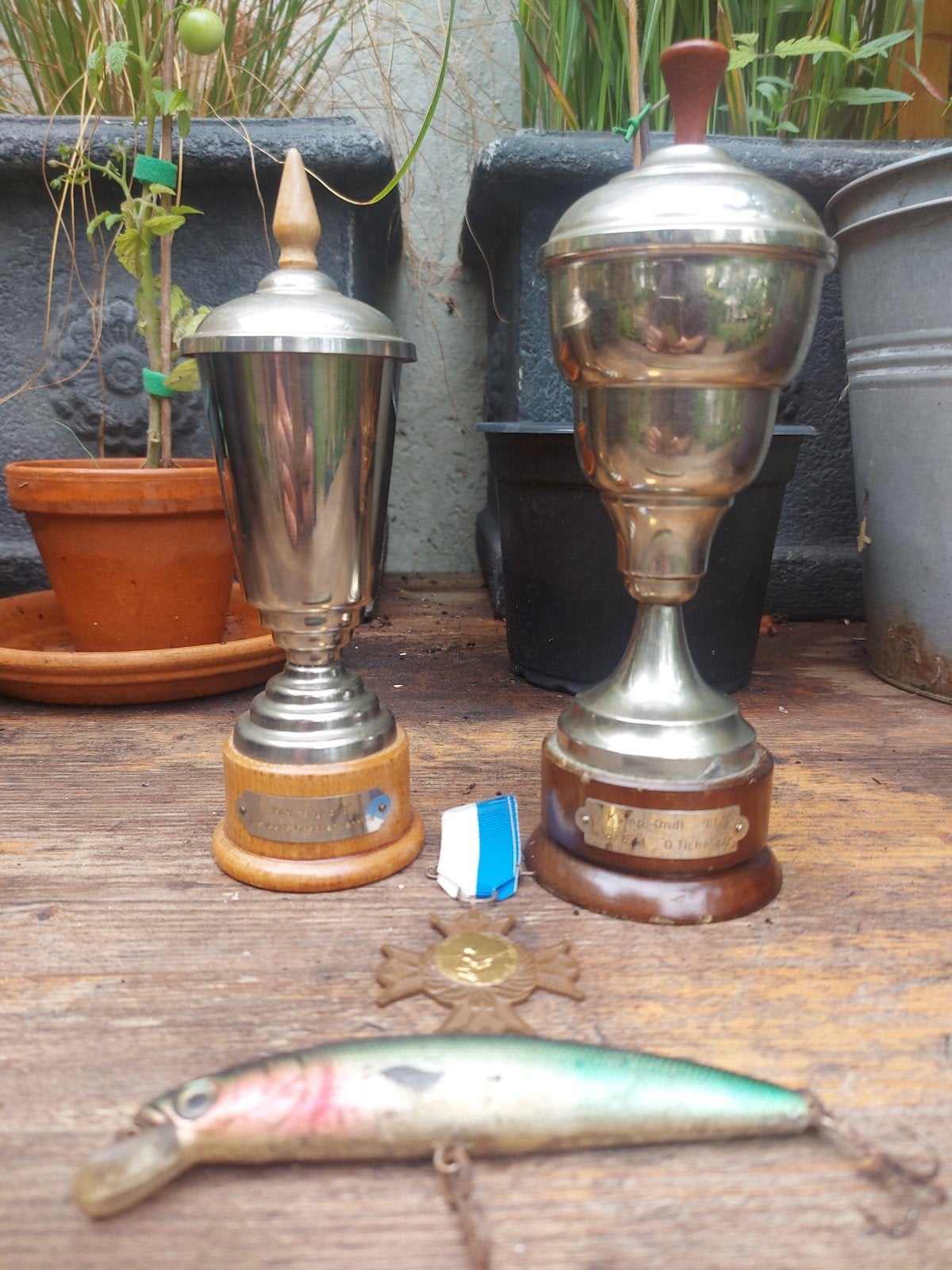 4 x oude vis sport items ca1965 voor 21 euro, Ophalen of Verzenden