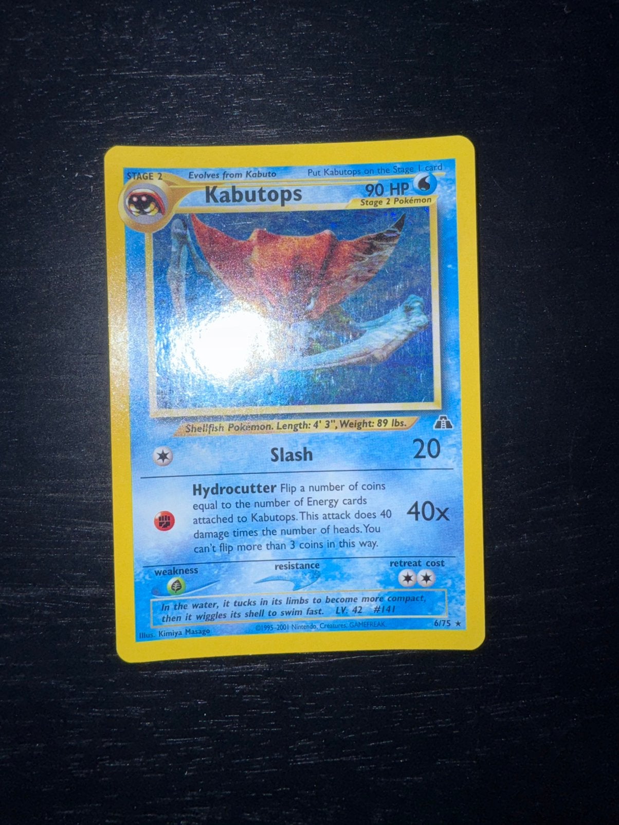 Kabutops, neo discovery 6/75 holo pokemon, Ophalen of Verzenden, Zo goed als nieuw