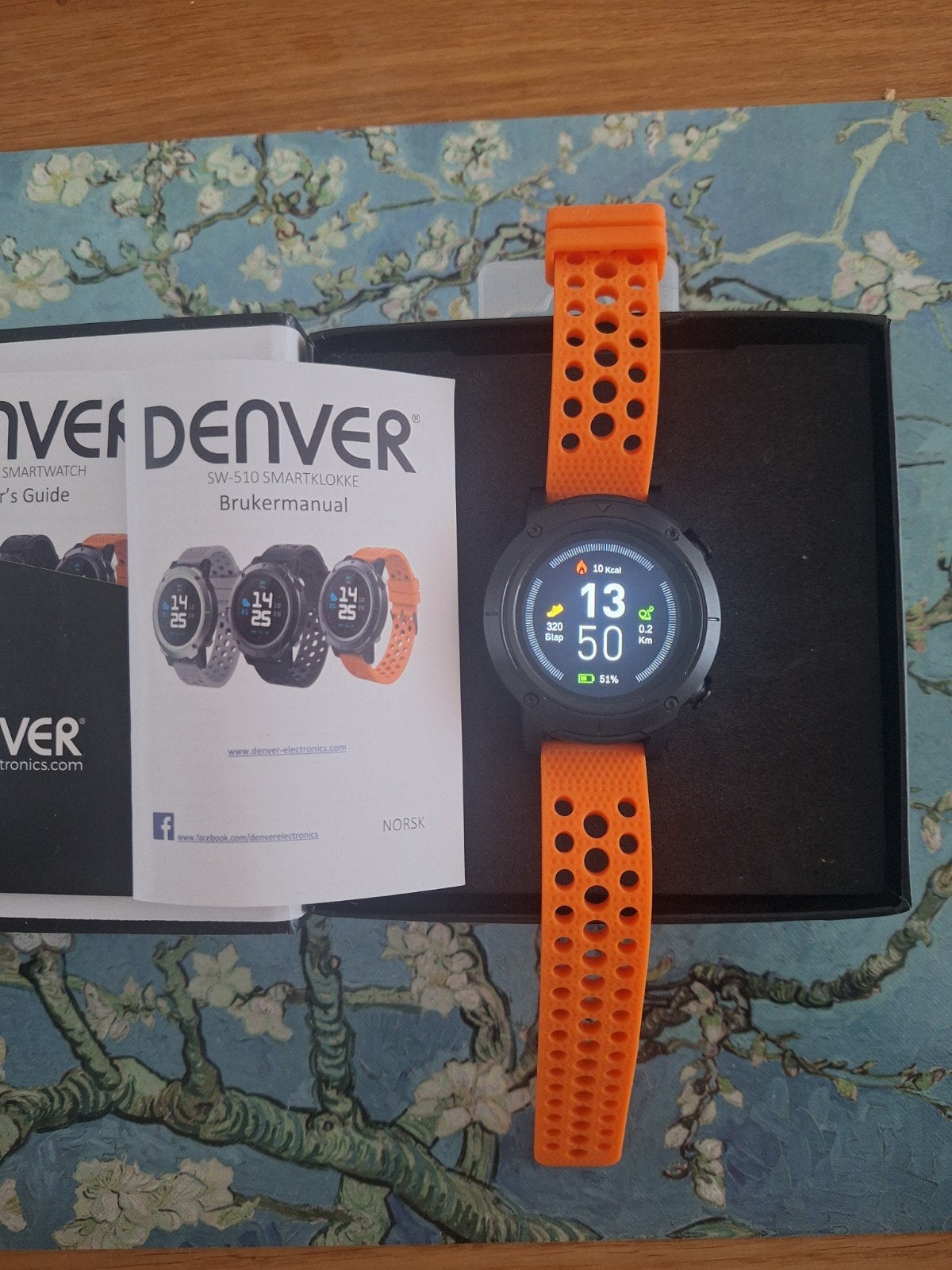 Denver SW-510 Smartwatch - Oranje bandje, Nieuw, Oranje, Ophalen of Verzenden, Waterdicht