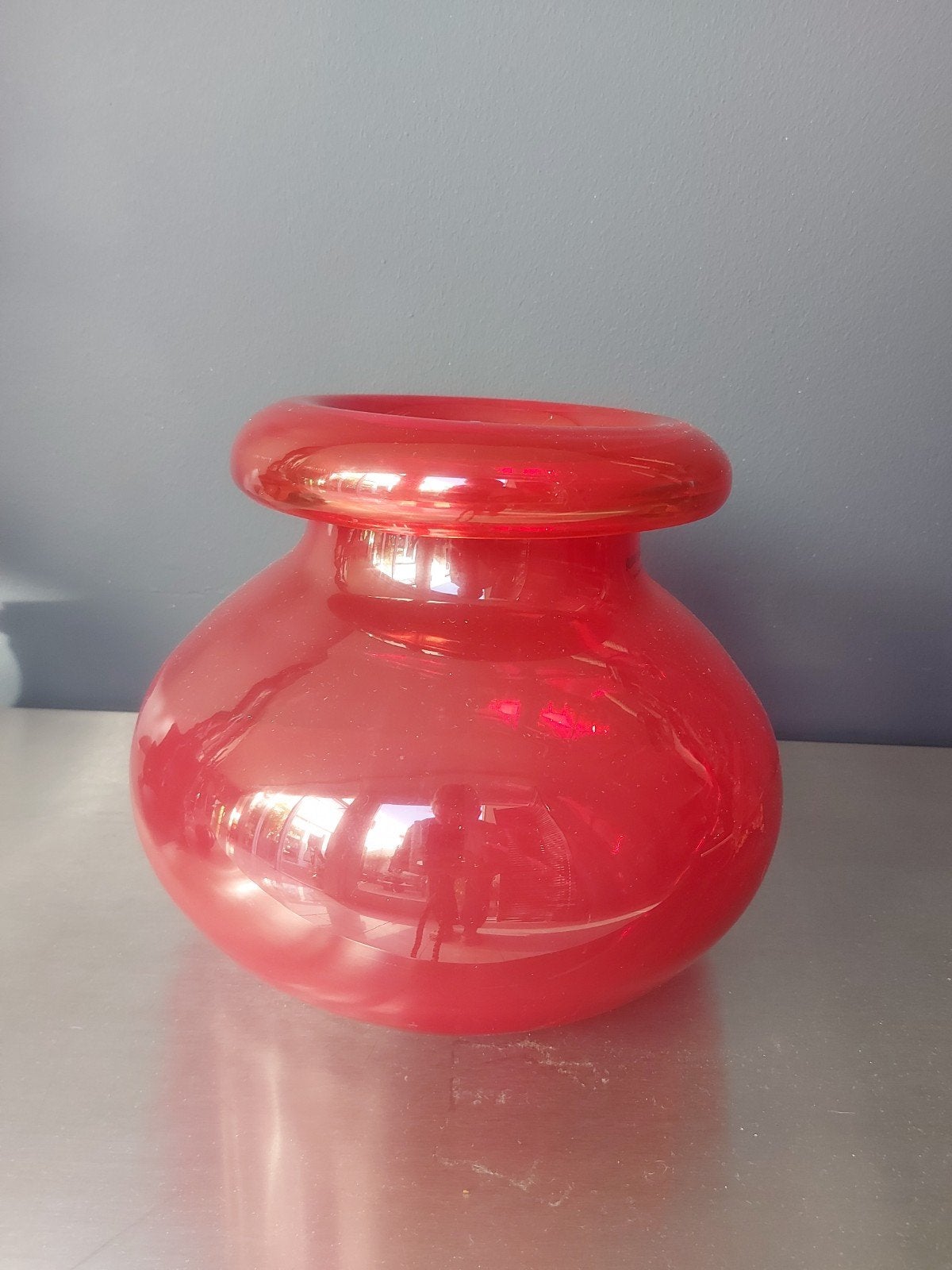 Grote Ikea Maria Vinka Stockholm vaas, Verzenden, Zo goed als nieuw, Rood, Glas