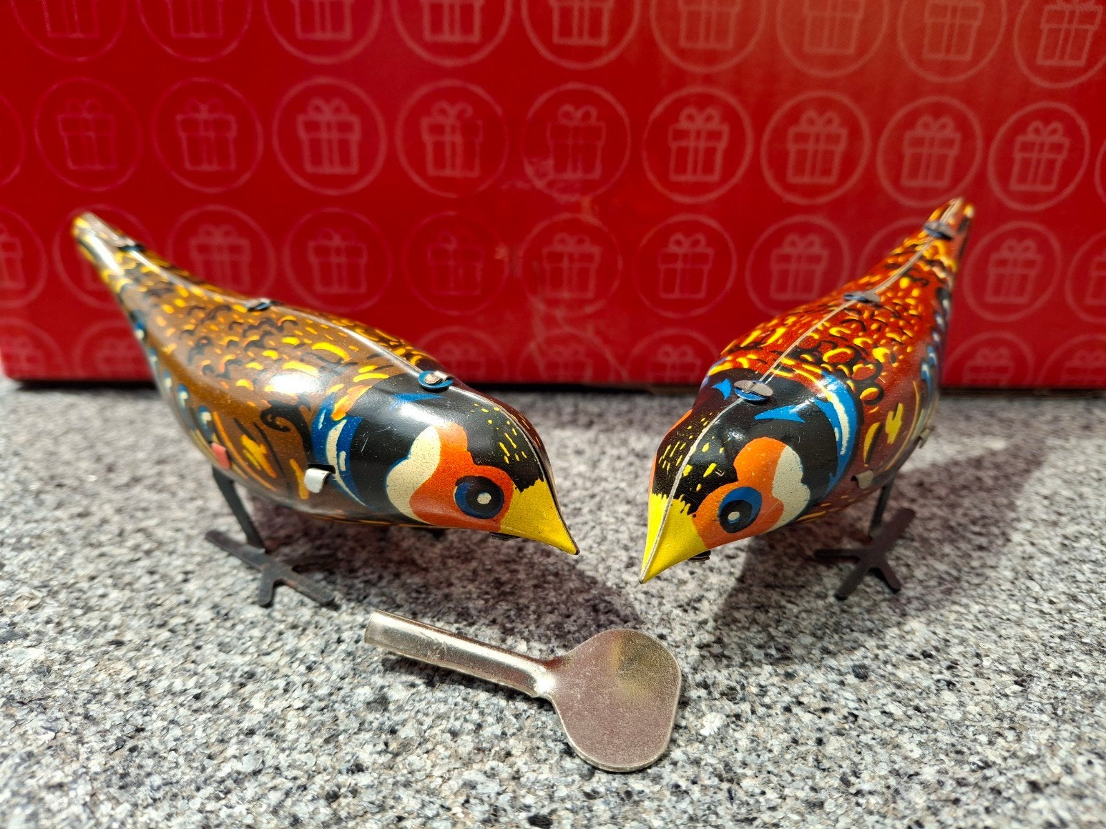 Vintage Opwindbare Blikken Vogels - Set van 2, Ophalen of Verzenden