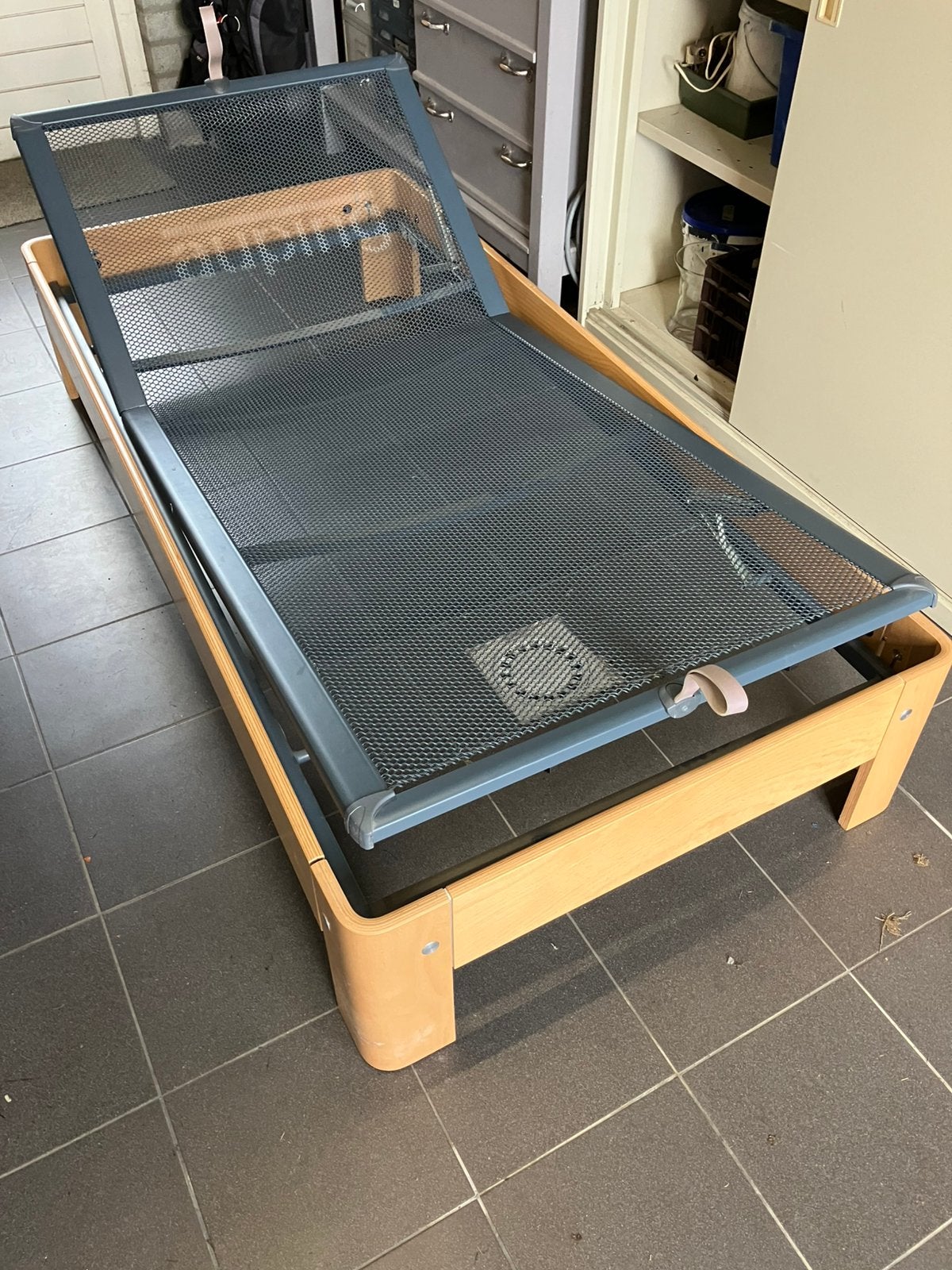 Auping auronde seniorenbed 190x90, Ophalen, 90 cm, Eenpersoons, Hout